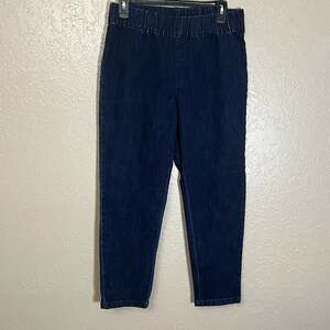Soft surroundings pull on jeans dark wash medium
